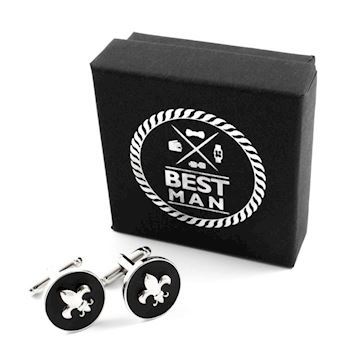 Manchetknapper Sort Skjold