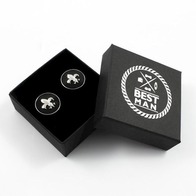 Manchetknapper Sort Skjold