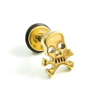 Skull Ørestik Guld