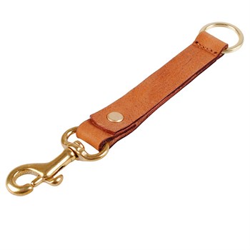 Bosswik Kort Keyhanger Cognac Læder Karabin