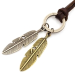 Læder Halskæde Feather