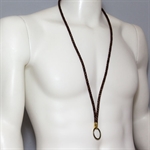 Boloflettet Læder keyhanger 6mm Brun