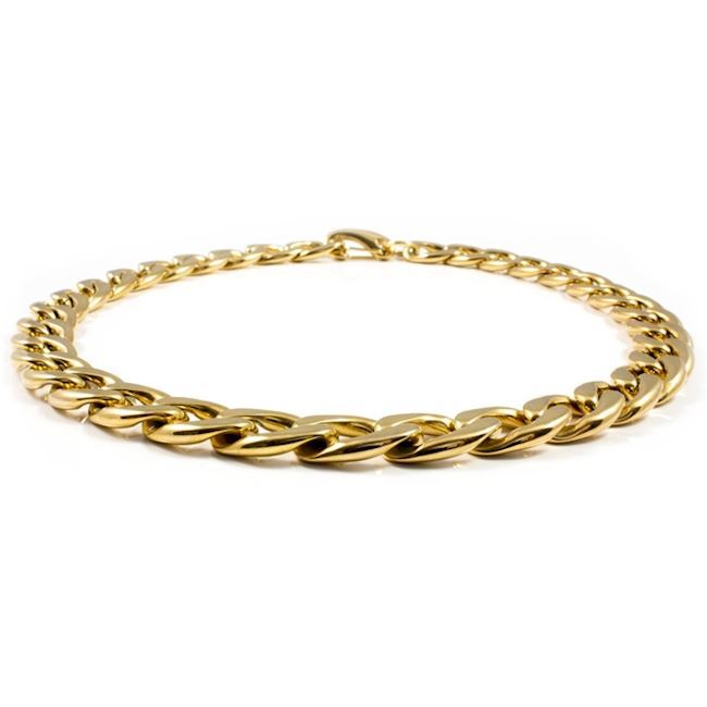 Halskæde Til Mænd Steel Curb Gold