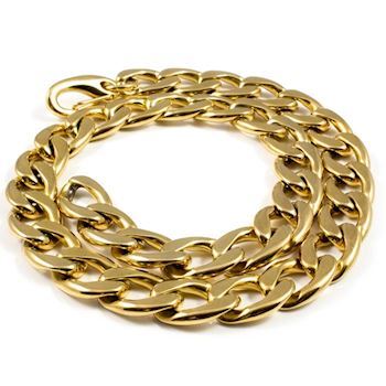 Halskæde Til Mænd Steel Curb Gold