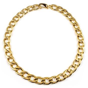 Halskæde Til Mænd Steel Curb Gold