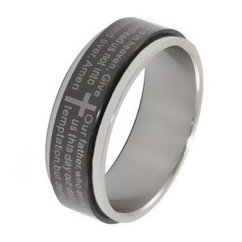 Sort indgraveret stål ring