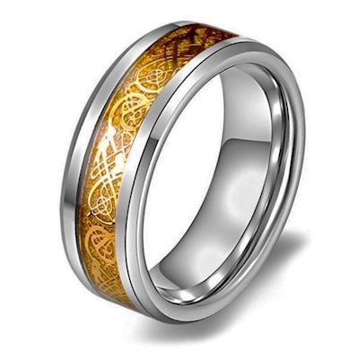 Herre Ring Dragon Design Gold