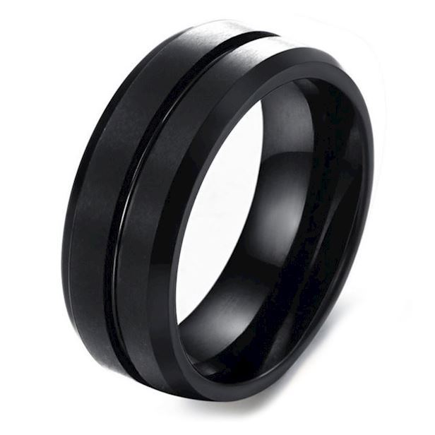 Herre Ring Tungsten Sort