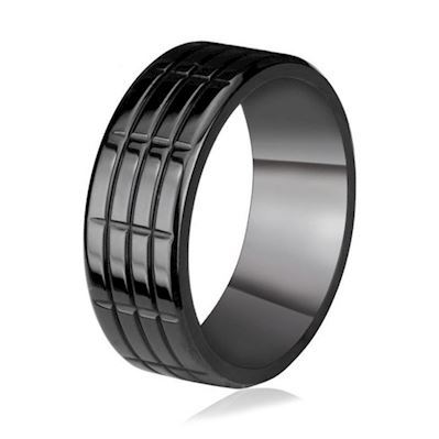 Herre Ring Black Steel