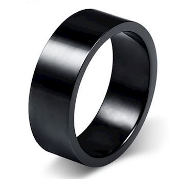 Blank Sort Moderne Ring