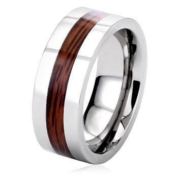 Ring Silver Wood