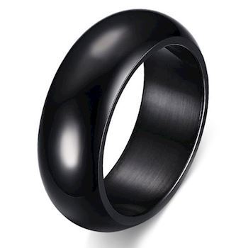 Curve Ring Black Steel