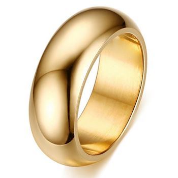 Curve Ring Gold Steel