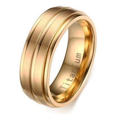 Titanium Herre Ring Gold