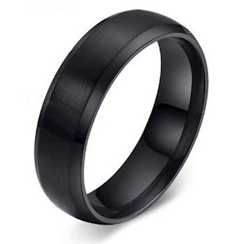 Herre Ring Black Steel 6mm