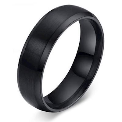 Herre Ring Black Steel 6mm