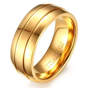 Commodore Titanium Herre Ring Gold