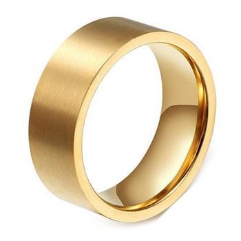 Ring Brushed Gold Steel
