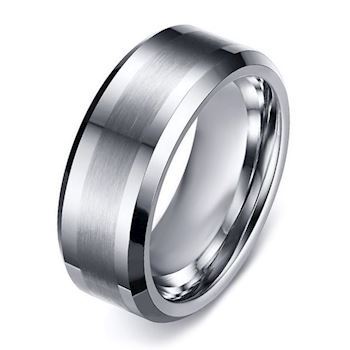Steel Brushed Tungsten Ring