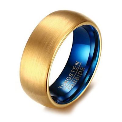 Tungsten Ring Brushed Gold