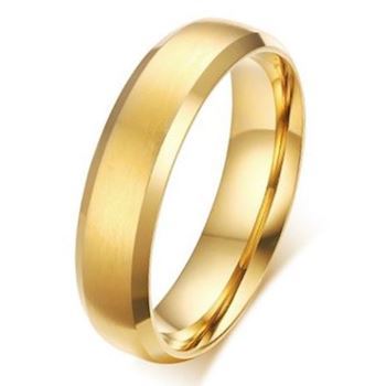 Herre Ring Brushed Gold 6mm