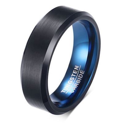 Tungsten Ring Sort Facet Slebet 6mm