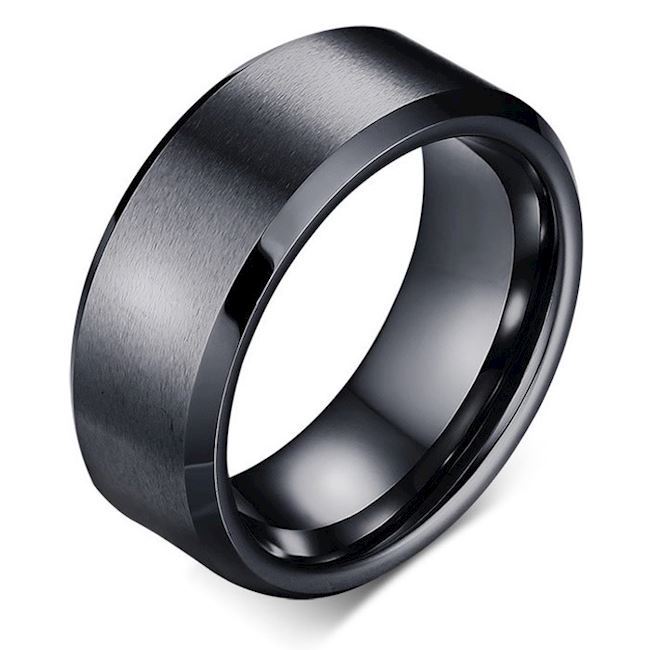 Tungsten Ring Mat Sort Facet Slebet