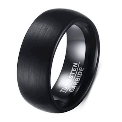 Maskulin Sort Tungstens Ring