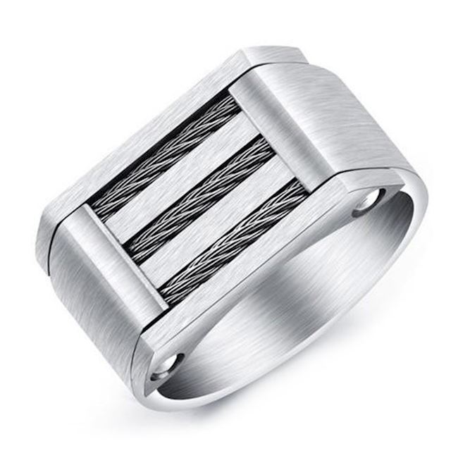 Herre Ring TX3 Wire Stål til mænd