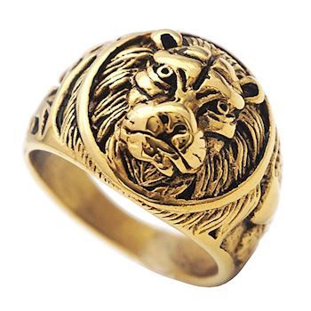 Herre Ring Gold Lion