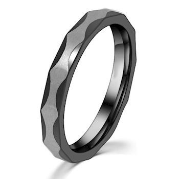 Ring Black & Steel 3mm