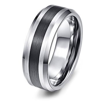 Ring Tungsten Black Stripe