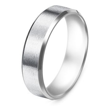 Herre Ring Mat slebet Stål 6mm