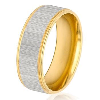 Herre Ring Brushed Silver & Gold