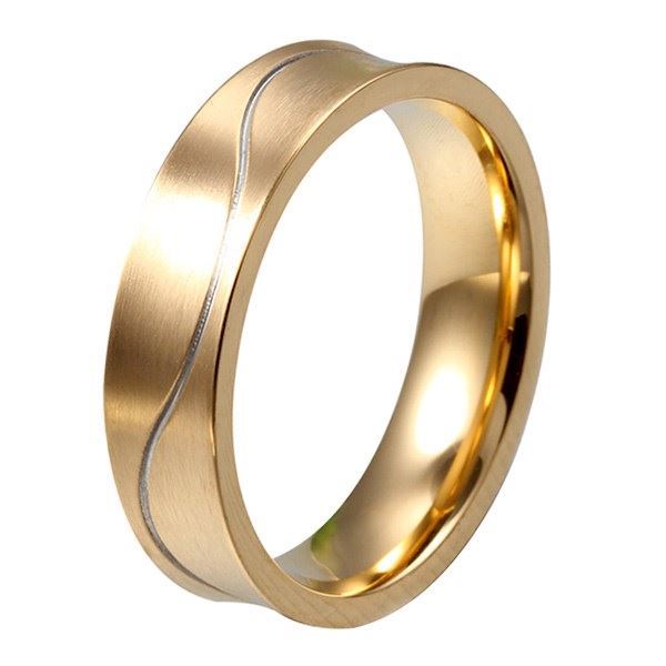 Herre Ring Curve Gold & Silver Line