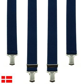 Klassiske Brede H-Seler Navy Blå 4-Clips