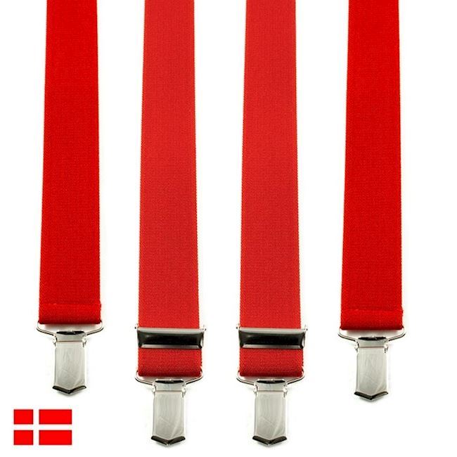 140 cm H-seler XXL Røde Klassiske Brede 4-Clips