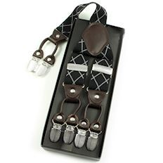 BestMan Y-Sele 6-Clips Sort Diamant Mønster