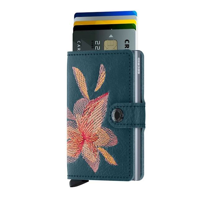 Secrid Mini Wallet Magnolia Petrolio Stitch